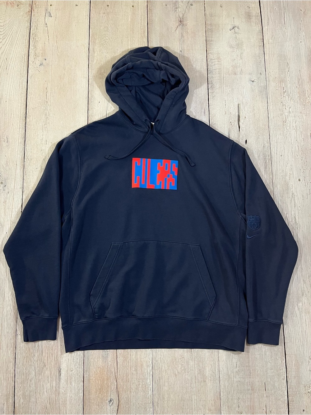 Nike Barcelona Fc Fleece Hoodie Sweatshirt Navy Blue Men’s Size XL